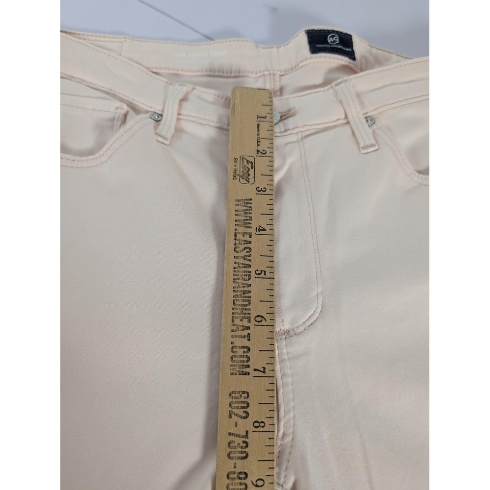 AG Adriano Goldschmied The Prima Crop Jeans Womens 29 Pink Mid Rise Stretch USA - Picture 13 of 14